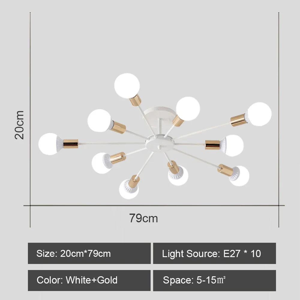 LED Metal Chandeliers for Living Room - Stylish Ceiling Light for Home Decor