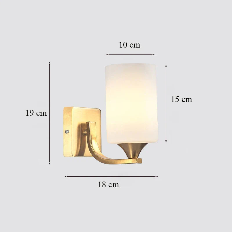 Luxury Glass Wall Lamp Brass Color Home Art Deco Sconce Wall Lights
