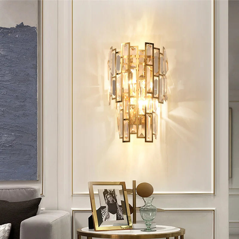 Elegant Crystal Wall Lamp for Living Room, Bedroom, and Aisle Lighting