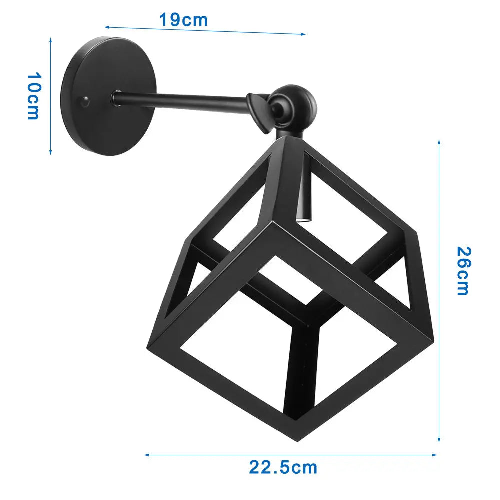 Industrial Loft LED Cage Wall Light Sconce - Modern Home Lighting Fixture