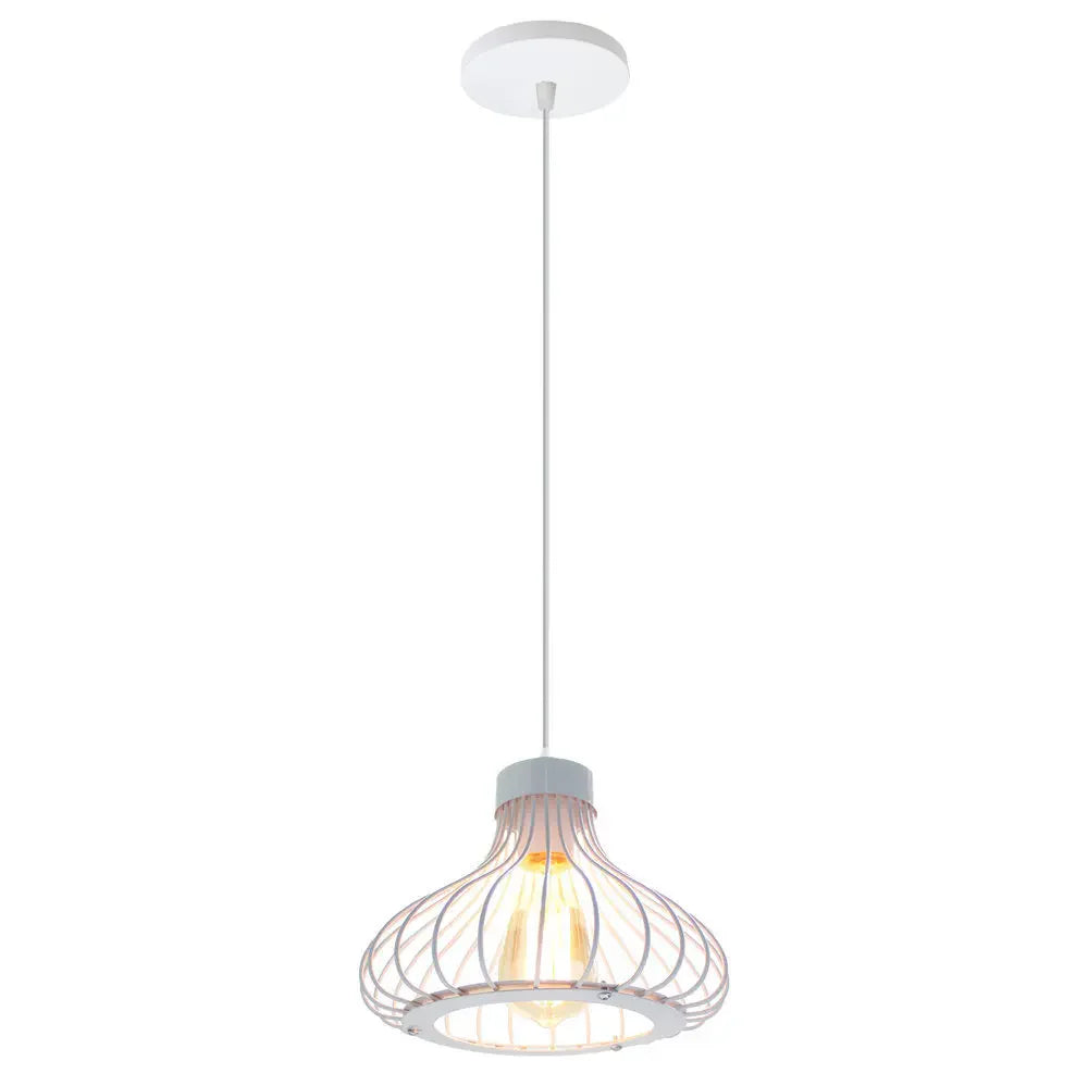 Iron Cage Pendant Lights for Modern Vintage Loft, Retro Home Decor Kitchen Bar LED