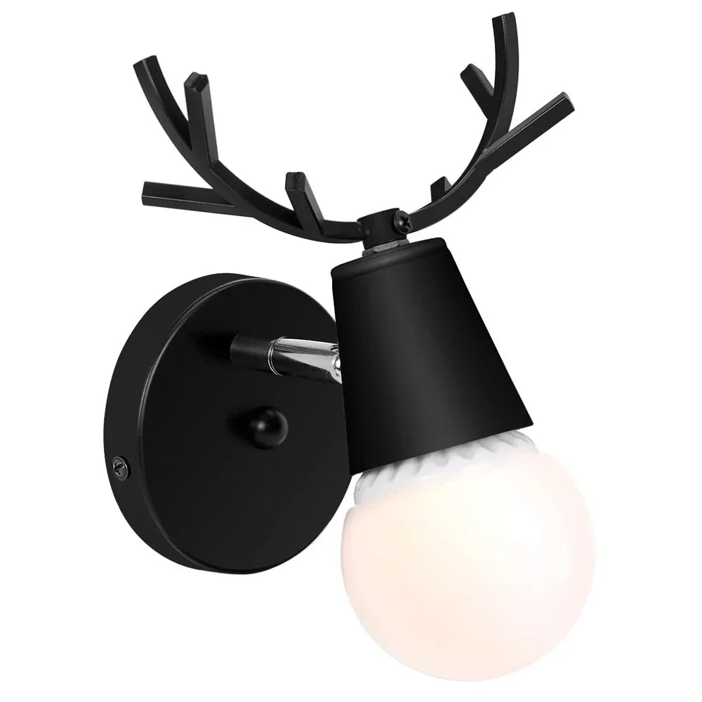 Modern Nordic Wood Wall Lights Bedroom Lamp Black White LED Sconce Lighting