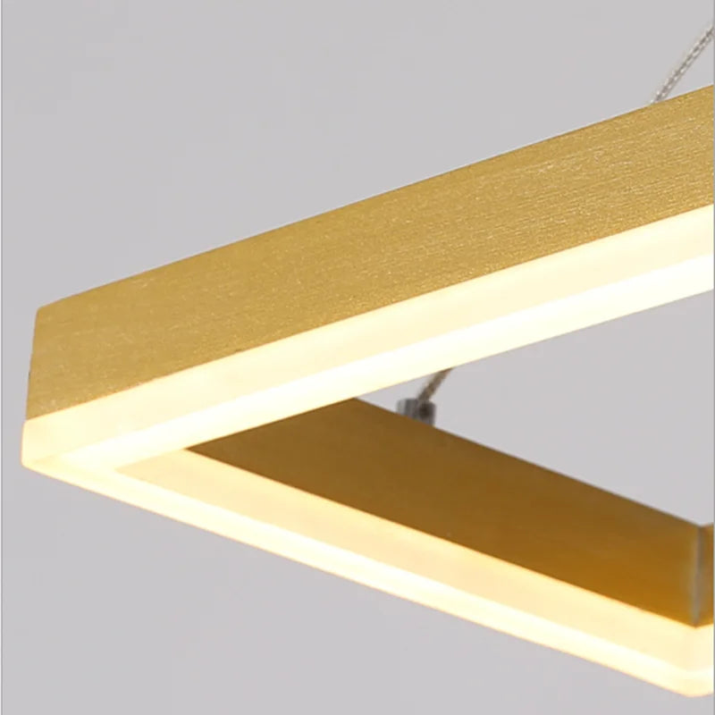 Gold Aluminum LED Chandelier Acrylic Deco Design for Bedroom Kitchen Island