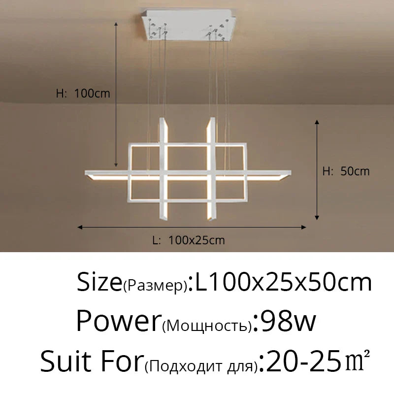 Geometric Aluminum Pendant Light for Living Bedroom Restaurant Kitchen - Modern Art Luminaire