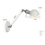 Swing Arm LED Wall Lamp Adjustable White Black Bedside Study Loft Vintage Reading Light