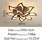 Remoteled Ceiling Chandelier: Modern Art Deco Lighting Fixtures for Living, Dining, Bedroom