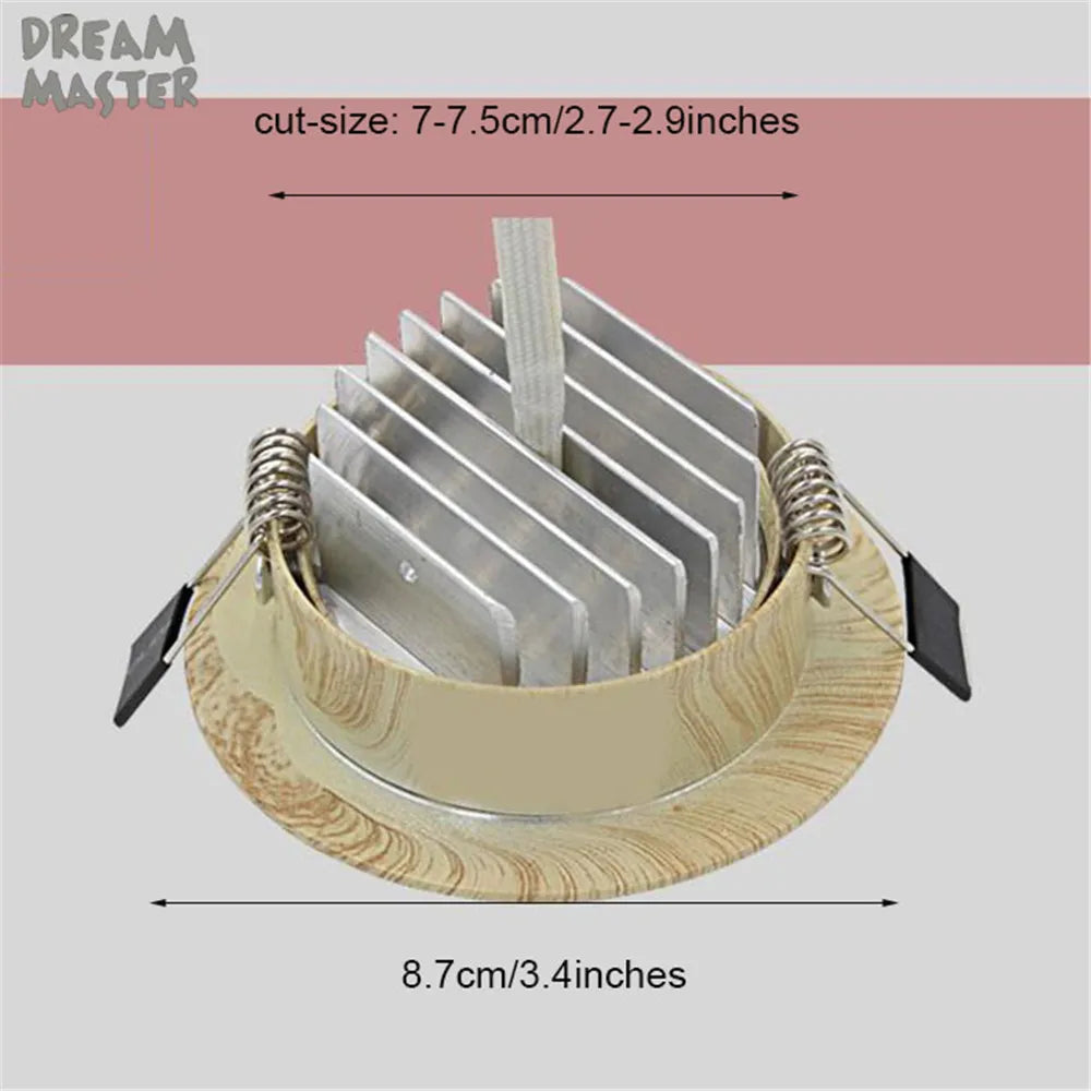 Wood LED Recessed Ceiling Light | Adjustable Modern 5W LED Wood Ceiling Lamp
