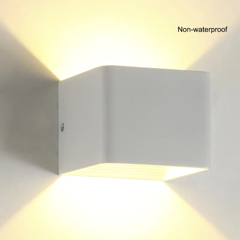 Modern Cube Adjustable 6W LED Wall Lamp Outdoor Waterproof Aluminum Garden Light Sconce