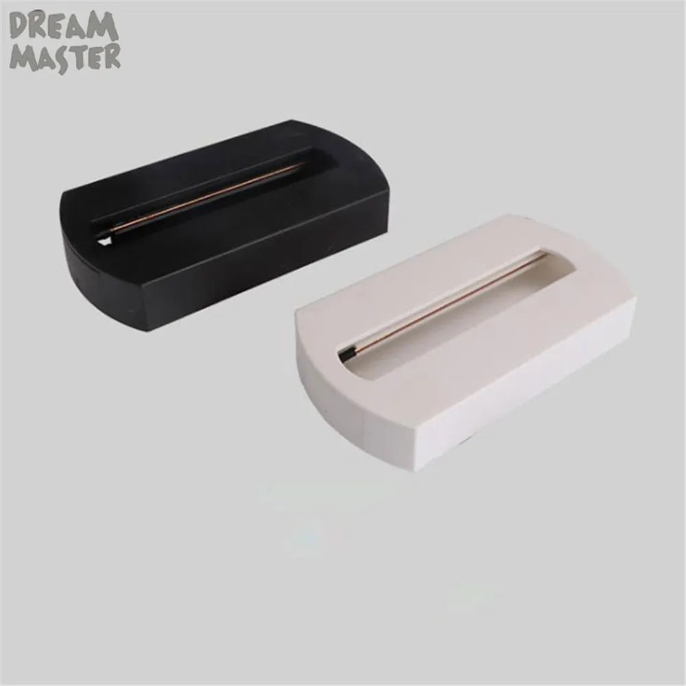 Surface Mount Track Light Adapter | Black/White Mini Track Base for Ceiling Light