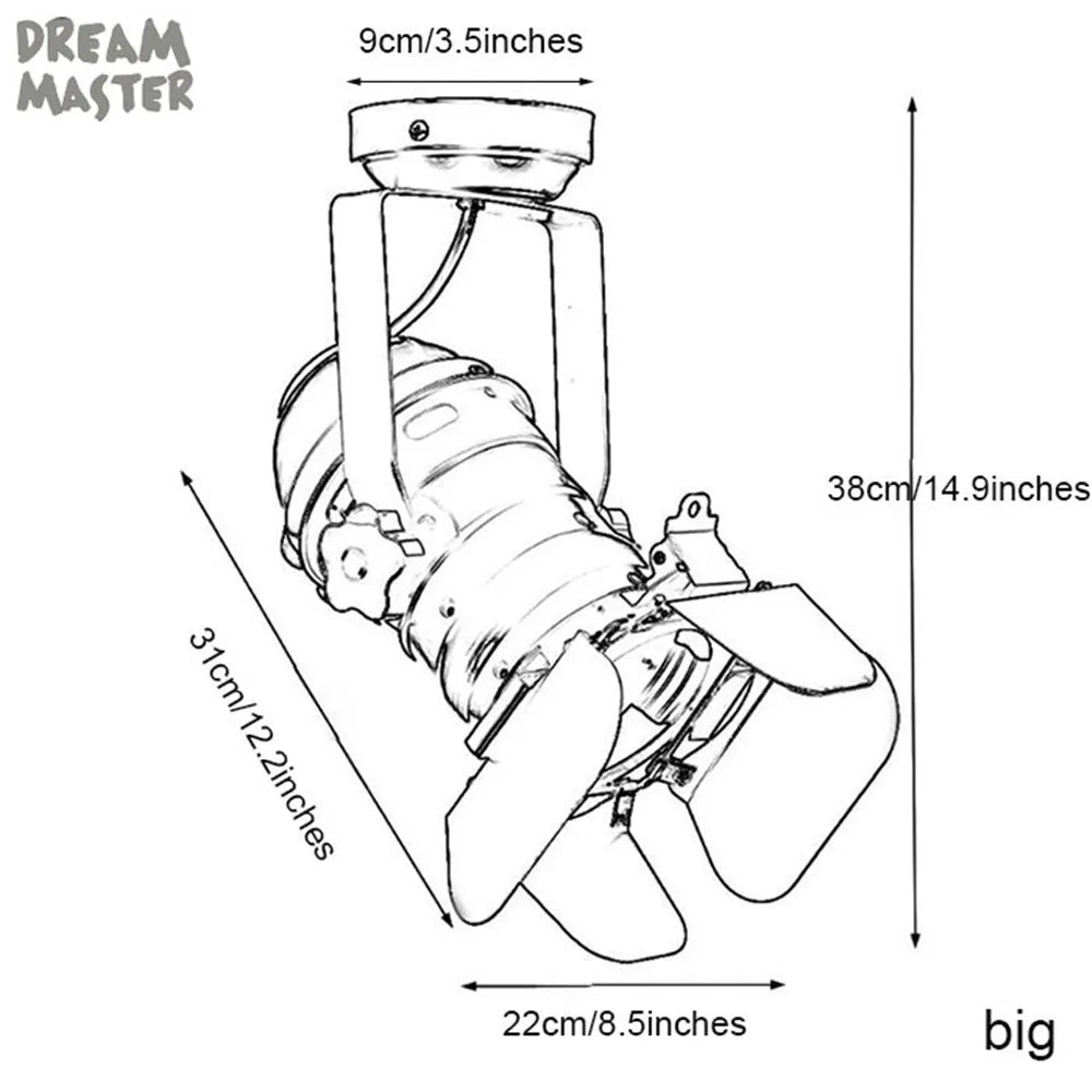 Industrial Vintage LED Ceiling Light for Theater Stage, Loft, Shop