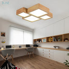 Japanese Solid Wood Ceiling Lamp for Home Living Room Bedroom Study