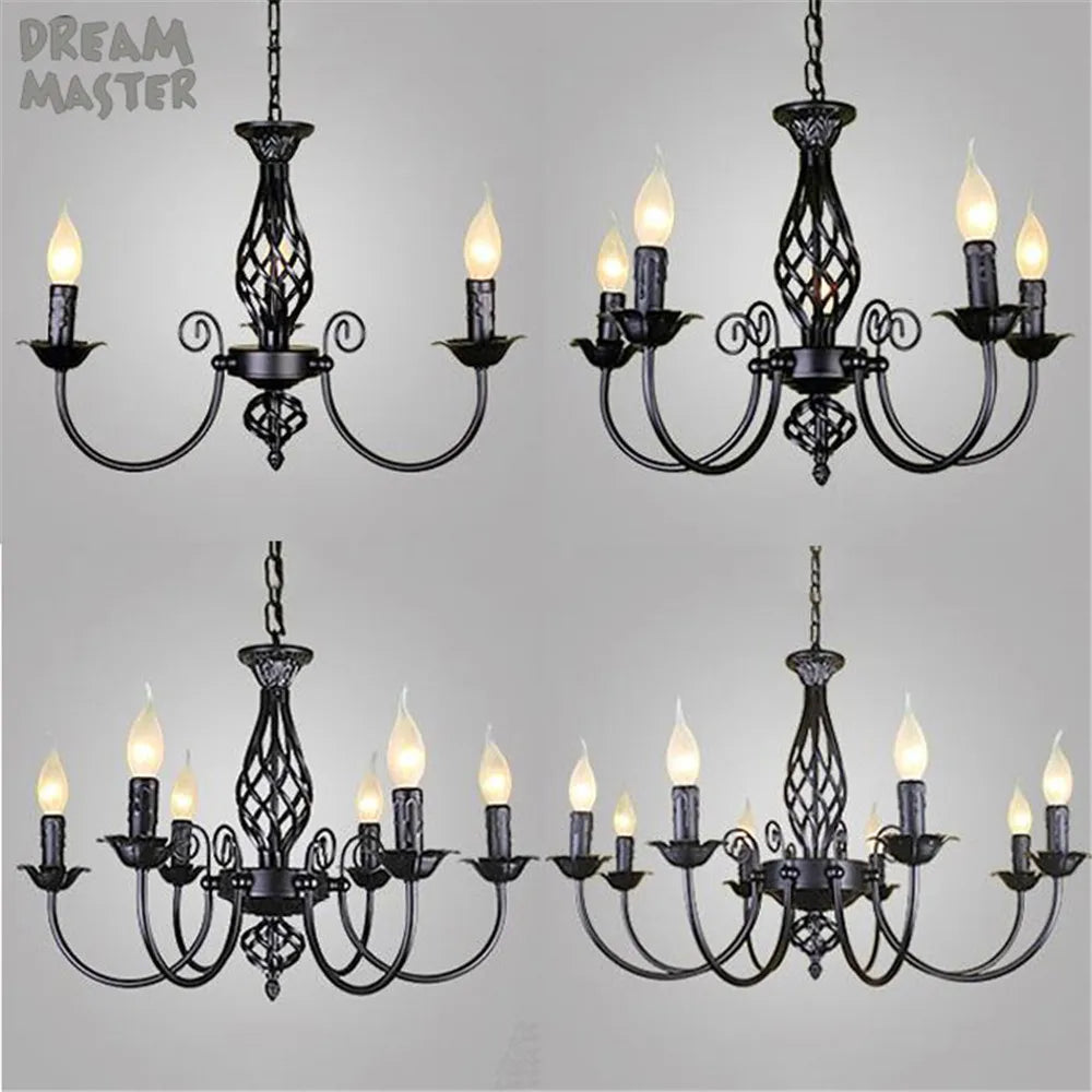 Modern Chandeliers: Elegant Wrought Iron Lighting for Home, Hotel, and Dining Spaces