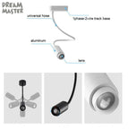 Zoomable Gooseneck Track Light for Gallery and Shop Ceiling Lighting