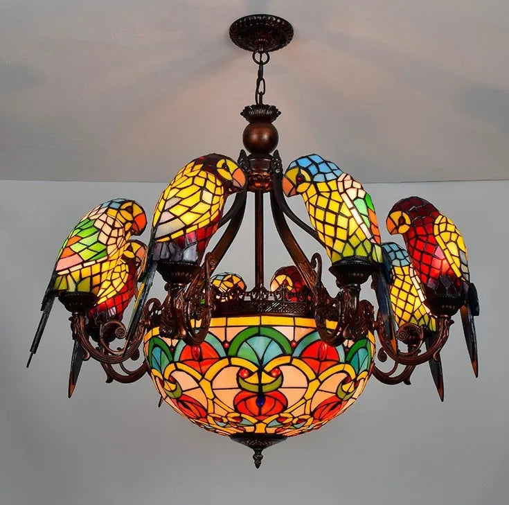 Glass Parrot Pendant Chandelier for Bar Club Living Room Bedroom
