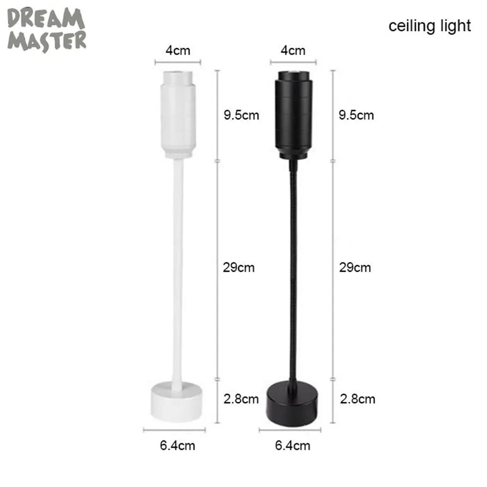 Zoomable Gooseneck Track Light for Gallery and Shop Ceiling Lighting