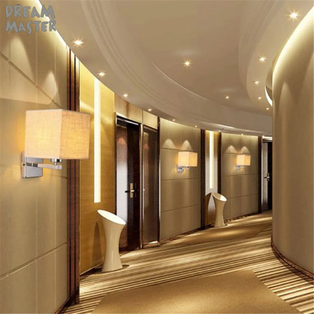 Modern Nordic Style E27 Wall Lamp Stainless Steel Bedroom Study Living Room Decor