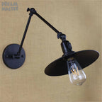Industrial Swing Arm Wall Lamp Black Switch On Off Sconces Iron