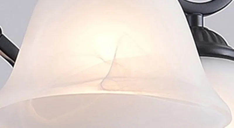 Metal Body Glass Chandelier: European Traditional Decor Lighting, E27 Led Ceiling Lamp