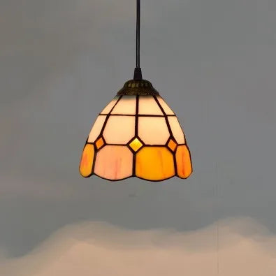 Stained Glass Pendant Light - Vintage Mediterranean Hanging Lamp for Home Decor