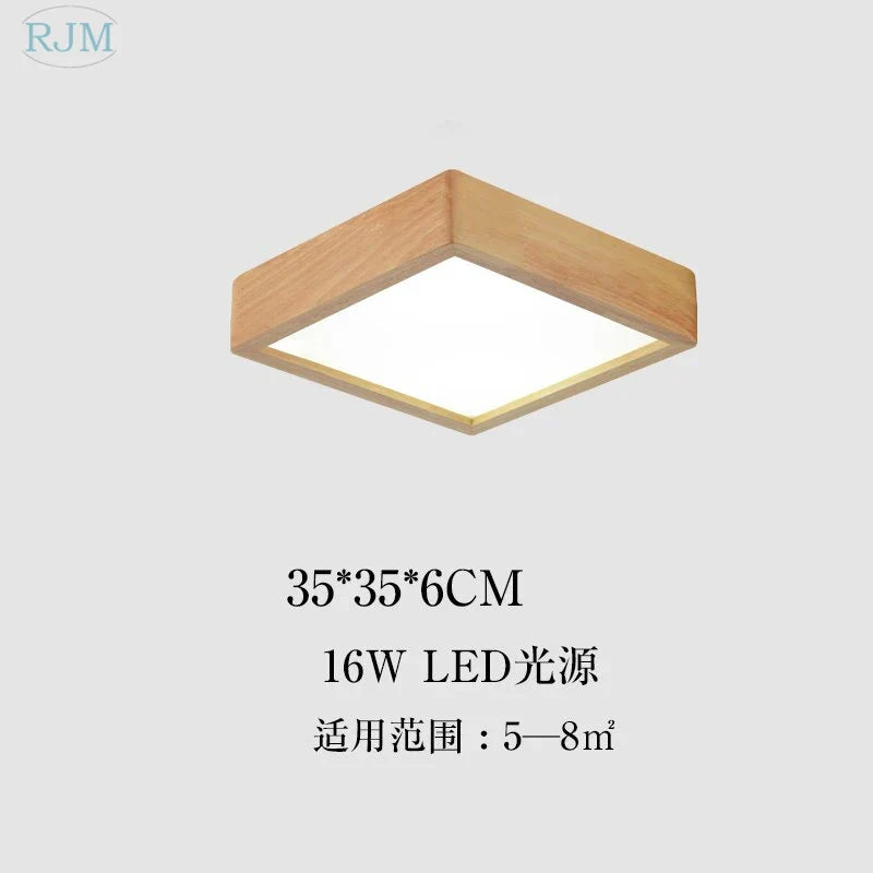 Japanese Solid Wood Ceiling Lamp for Home Living Room Bedroom Study