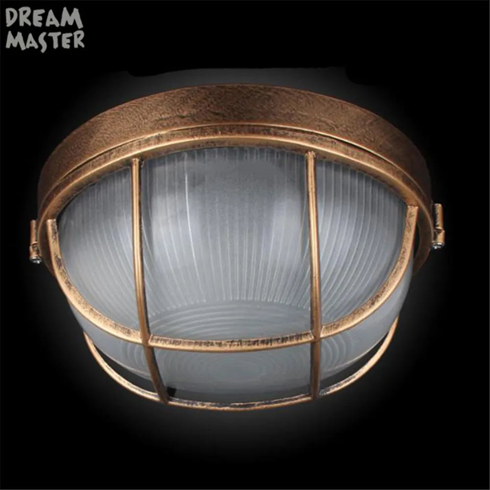 Vintage Bronze Kitchen Ceiling Lamp with E27 Socket Explosion-Proof Industrial Lighting