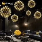 LED Spark Ball Chandelier Fireworks Pendant Light - Modern Luxury Stainless Steel