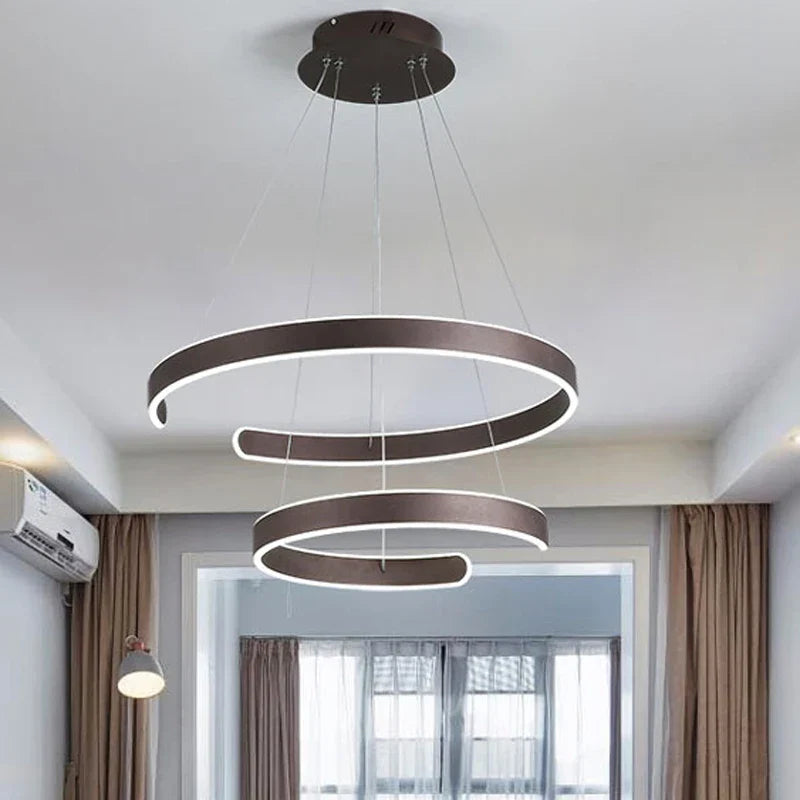 Geometry Circle Rings LED Pendant Light for Living Room Dining Room