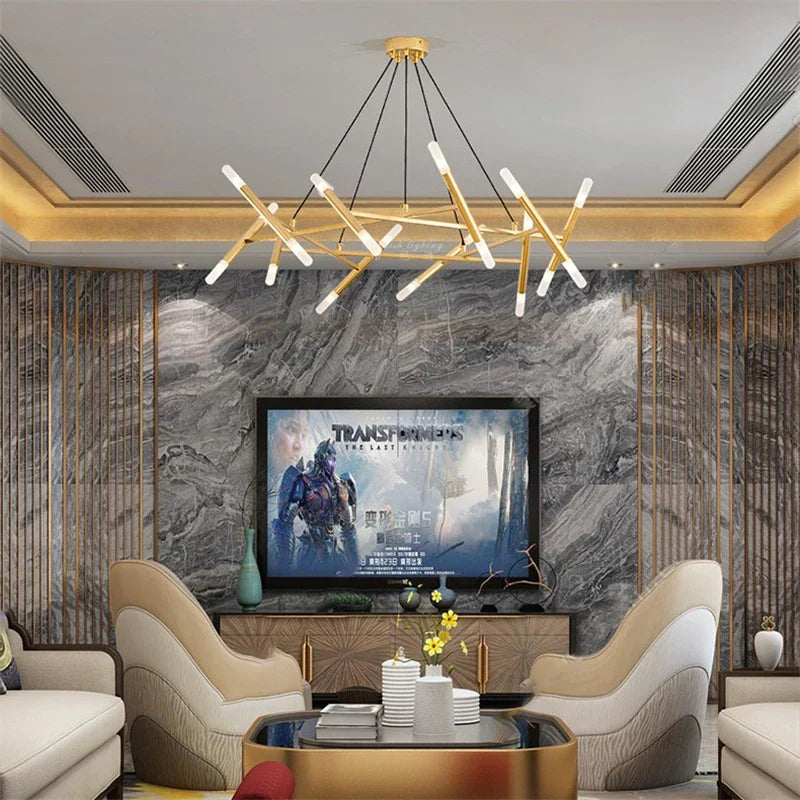 Nordic Retro LED Chandelier Kitchen Living Room Restaurant HangLamp