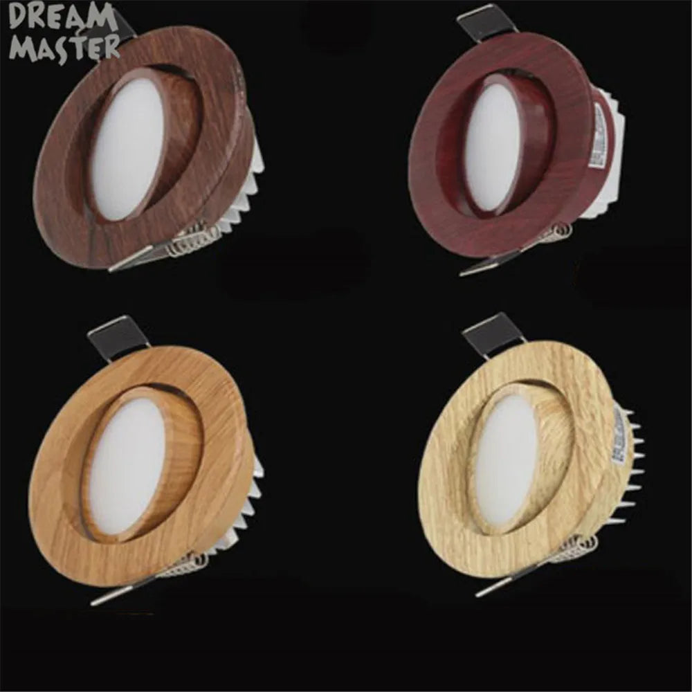 Wood LED Recessed Ceiling Light | Adjustable Modern 5W LED Wood Ceiling Lamp