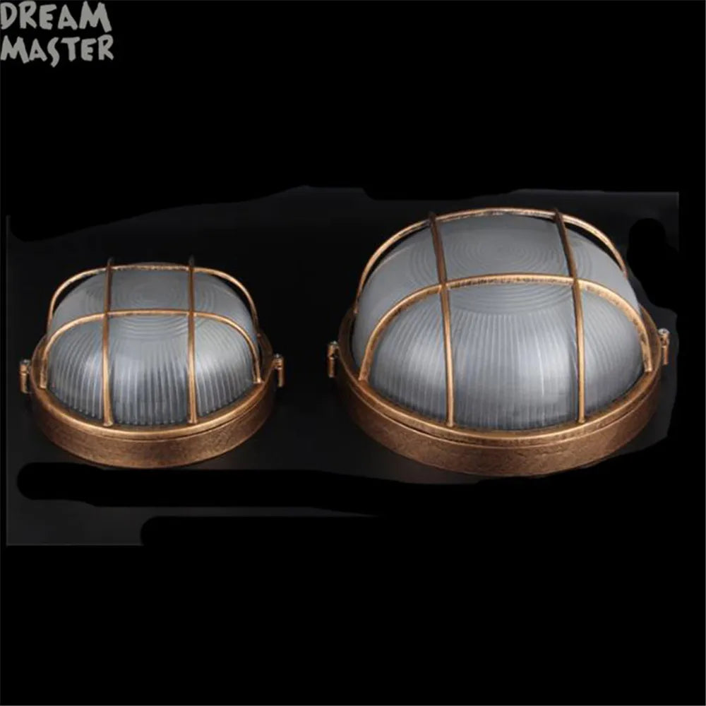 Vintage Bronze Kitchen Ceiling Lamp with E27 Socket Explosion-Proof Industrial Lighting