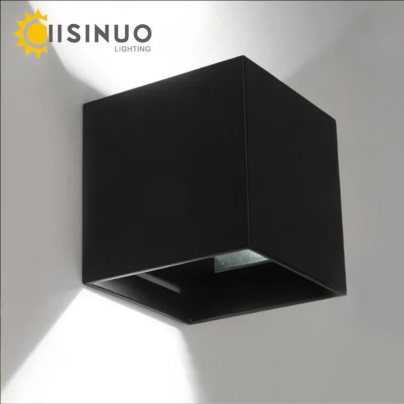 Modern Cube Adjustable 6W LED Wall Lamp Outdoor Waterproof Aluminum Garden Light Sconce