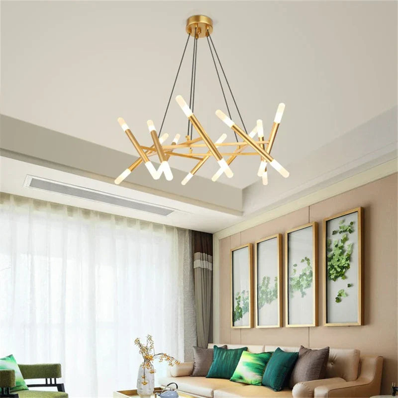 Nordic Retro LED Chandelier Kitchen Living Room Restaurant HangLamp