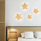 Star Wood Wall Lamp: Modern Solid Decor Lighting for Living Room, Bedroom, Corridor