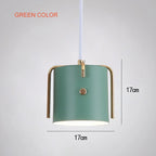 Nordic Wood Pendant Lights by - LED Hang Lamp with Colorful Aluminum Fixture