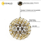 LED Spark Ball Chandelier Fireworks Pendant Light - Modern Luxury Stainless Steel