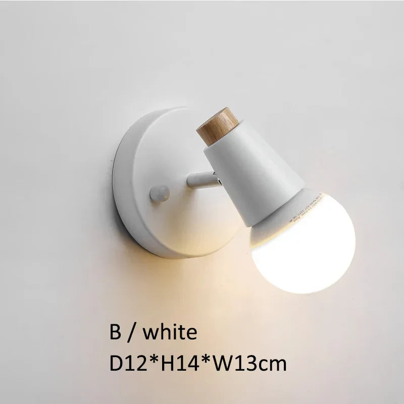 Modern Deer Antlers LED Wall Light Black White Solid Wood Novelty Animal Wall Lamp