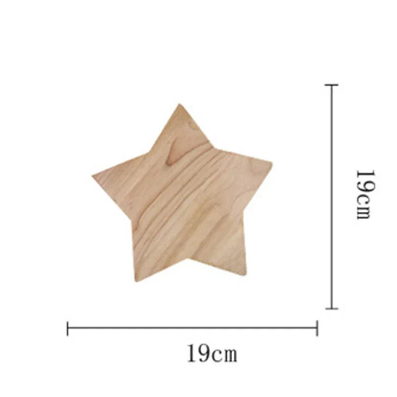 Star Wood Wall Lamp: Modern Solid Decor Lighting for Living Room, Bedroom, Corridor