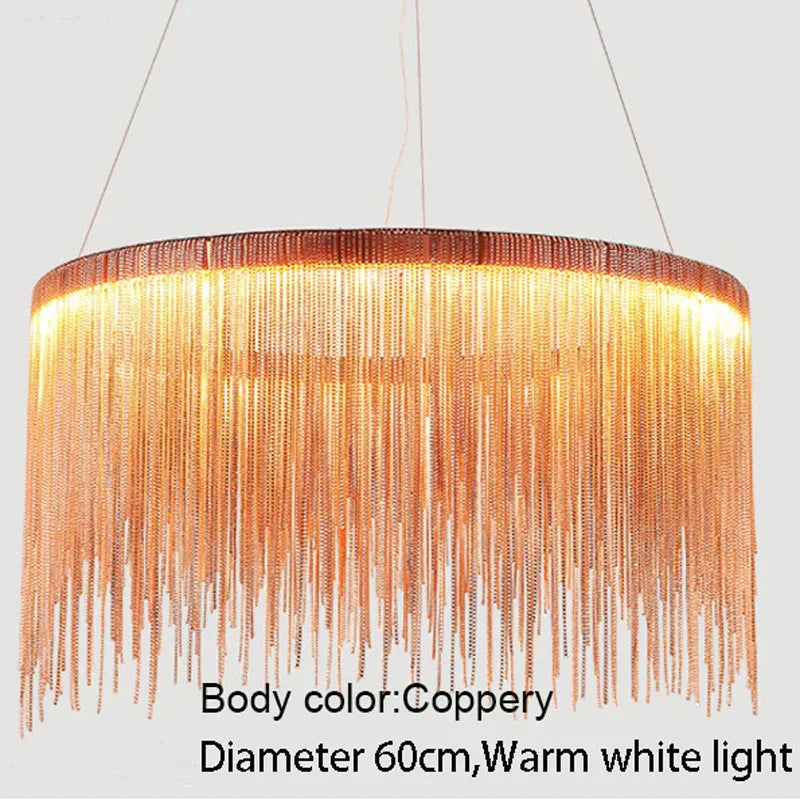 Modern Villa Art Chain Chandelier for Bedroom, Living Room, Restaurant