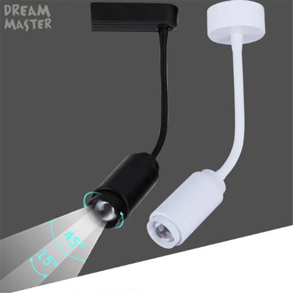 Zoomable Gooseneck Track Light for Gallery and Shop Ceiling Lighting