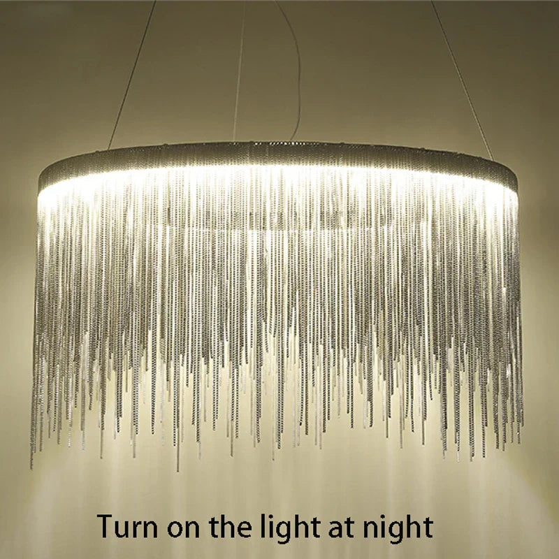 Modern Villa Art Chain Chandelier for Bedroom, Living Room, Restaurant