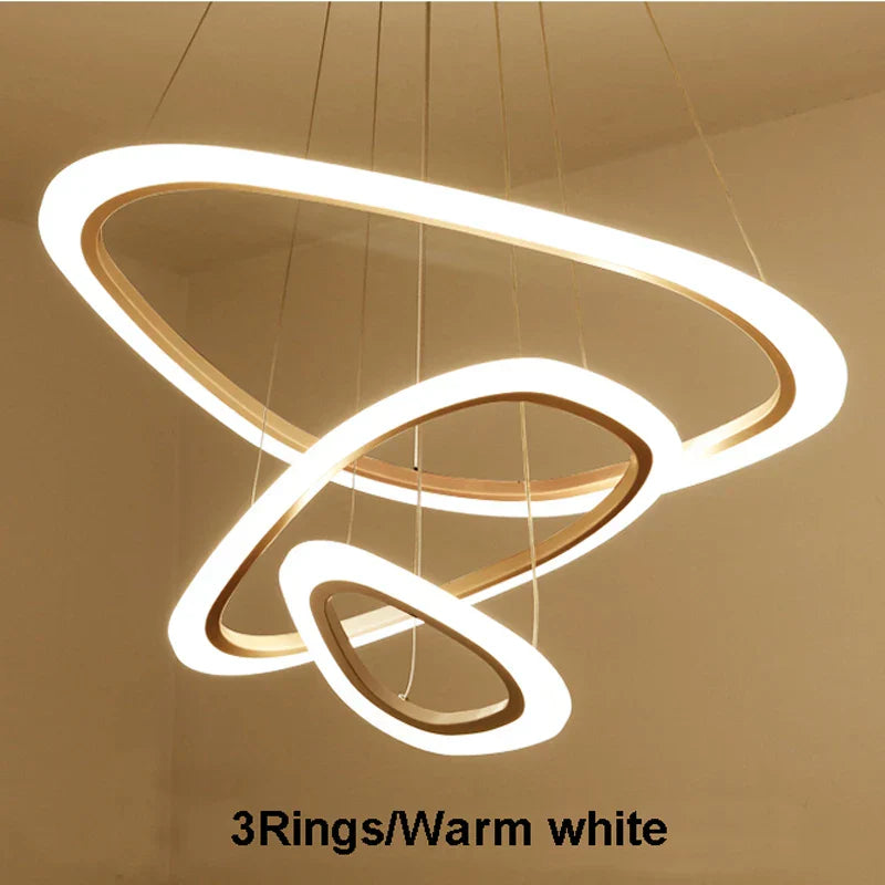 Circle Rings Acrylic LED Pendant Lights for Living Room and Dining Room