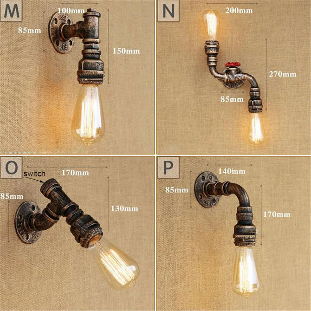 Rustic Edison Bulb Wall Sconces for Home Lighting Fixture