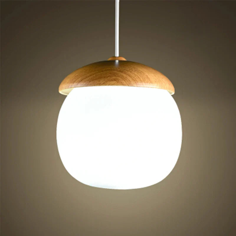 Nordic Nuts Pendant Lamp | Imitation Wood Design | E27 Bulb | Creative Lighting