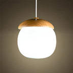 Nordic Nuts Pendant Lamp | Imitation Wood Design | E27 Bulb | Creative Lighting