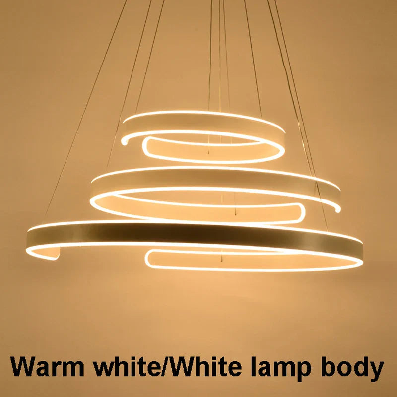 Geometry Circle Rings LED Pendant Light for Living Room Dining Room