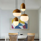 Nordic Nuts Pendant Lamp | Imitation Wood Design | E27 Bulb | Creative Lighting