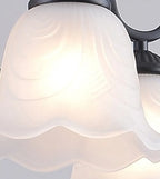 Traditional Metal Body Glass Chandelier, E27 LED Bulb, European Style Lighting Fixture