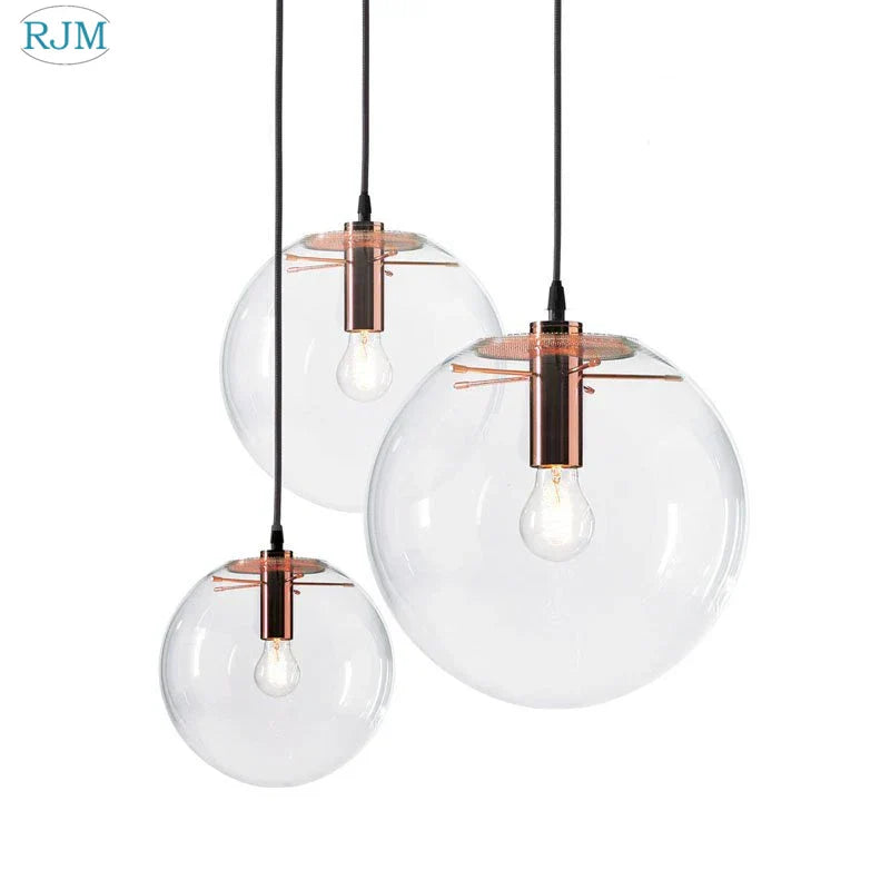 Bubble Glass Ball Pendant Light for Modern Living Room Kitchen Bedroom