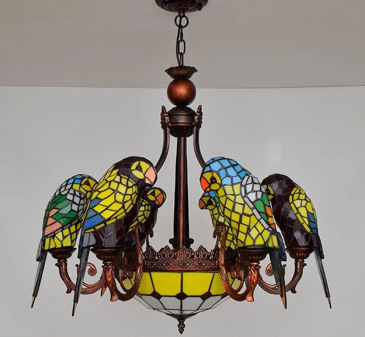 Glass Parrot Pendant Chandelier for Bar Club Living Room Bedroom