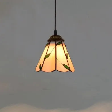 Stained Glass Pendant Light - Vintage Mediterranean Hanging Lamp for Home Decor